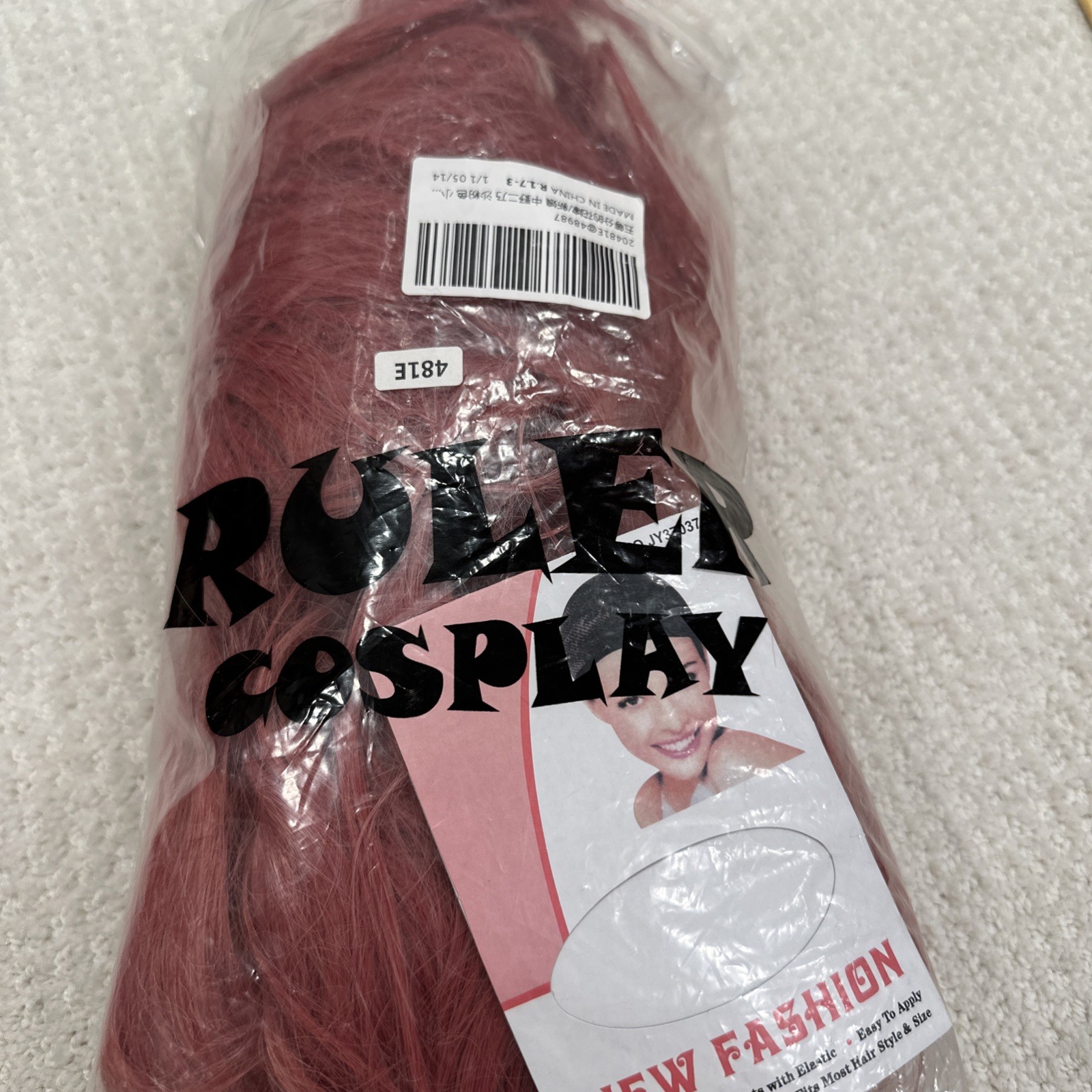 Ruler cosplay pink wig nylon hair With Long Bangs