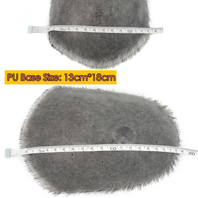 Men Short 1cm Buzz Cut Hair Thin Skin Toupee Human Hair Scalp Replacement System