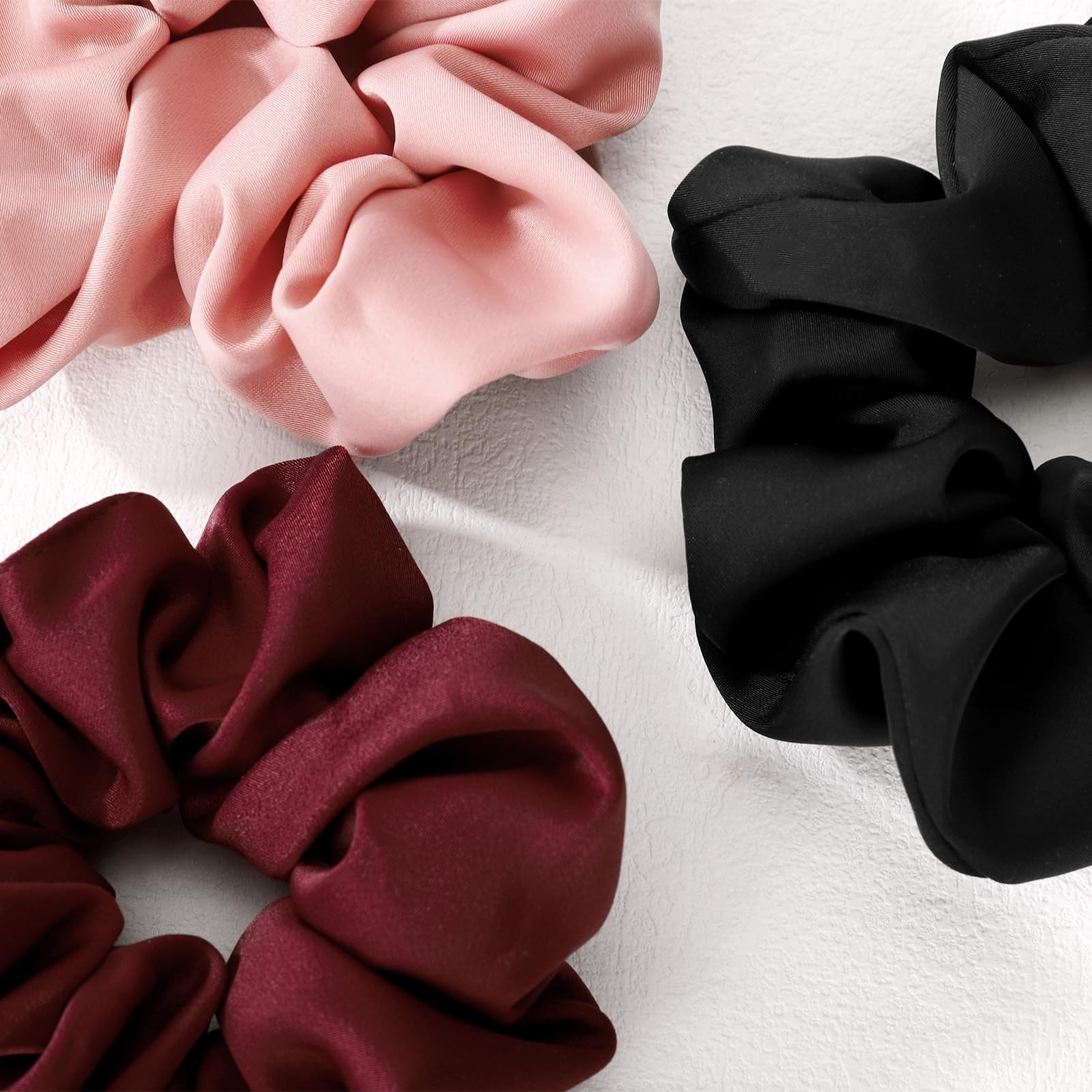6 Pieces Satin Silk Scrunchies for Hair, Women Girls Hair Elastic Bands Ponytail