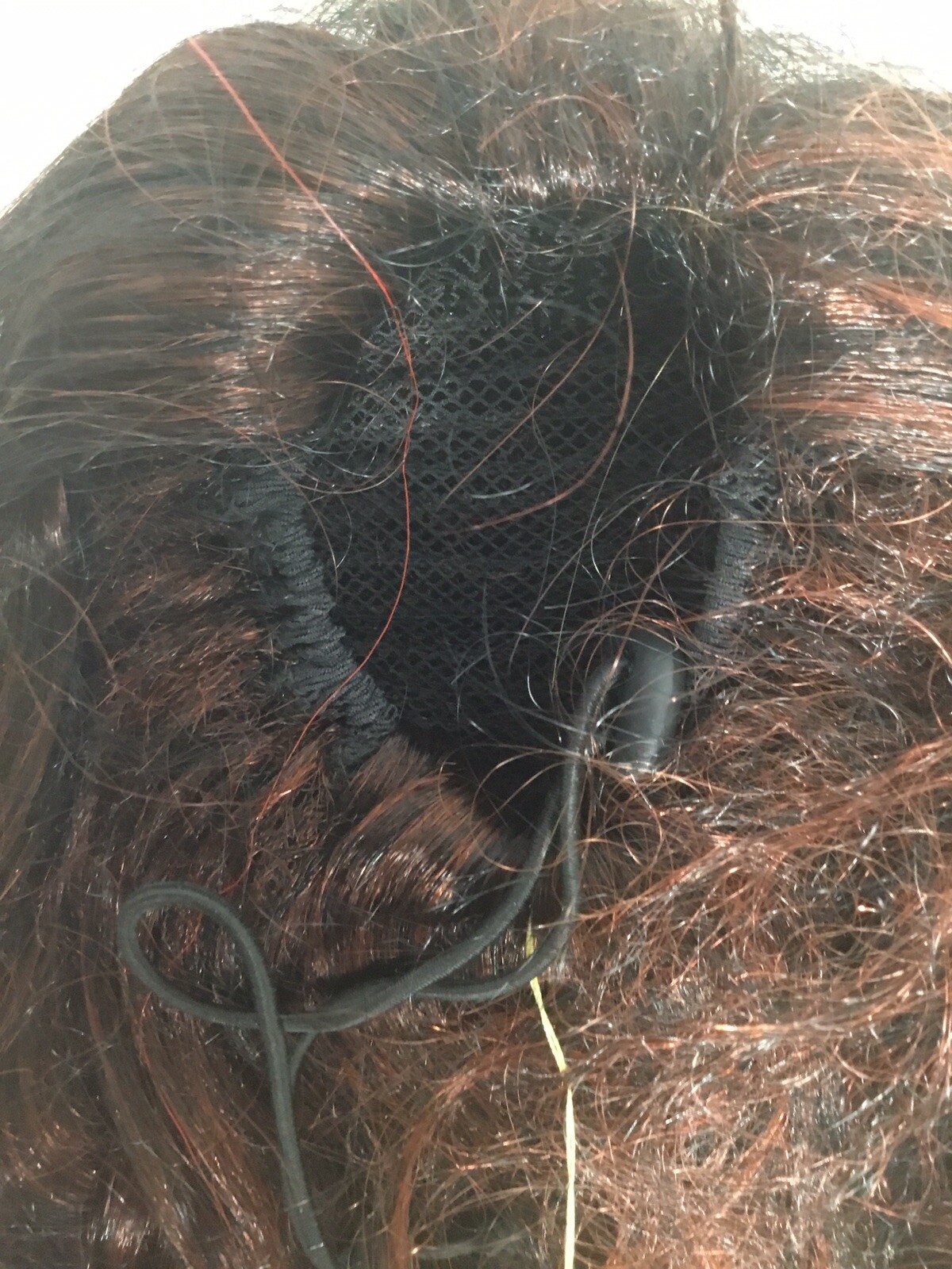 New! ISIS Collection Wrap-N-Tie Hairpiece Soft Curls Dark Brown /Red (6-ISS) NWT