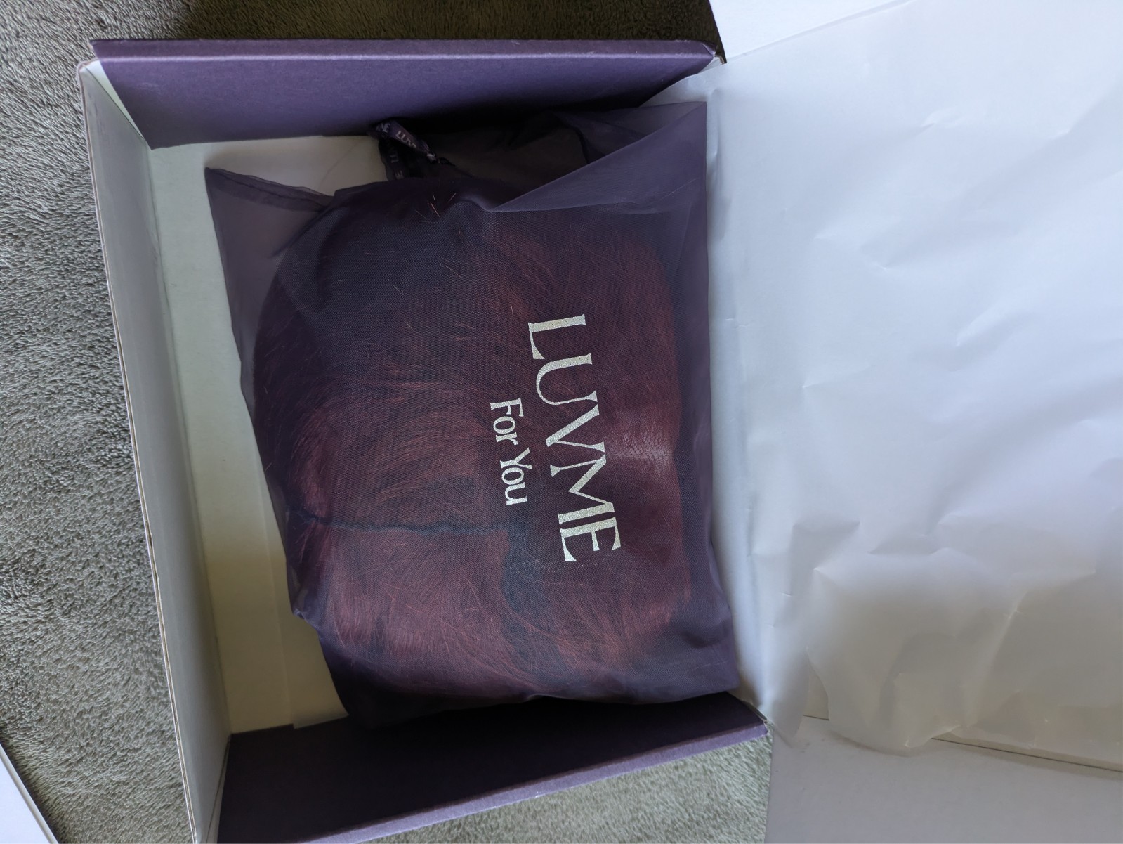 Luvme Human Hair Wig Red Long 19″ w Box Unused