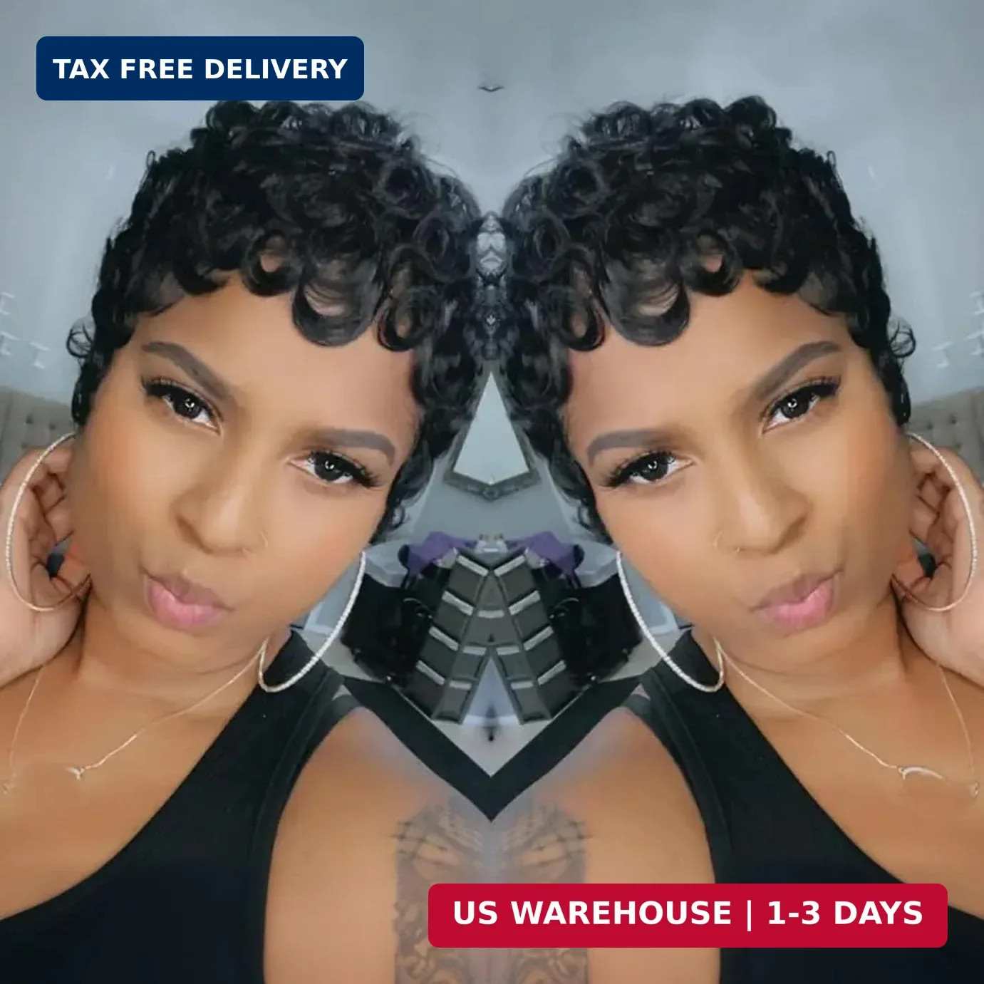 Pixie Cut Wigs for Black Women Brazilian Curly Pixie Cut Wig Human Hair Glueless