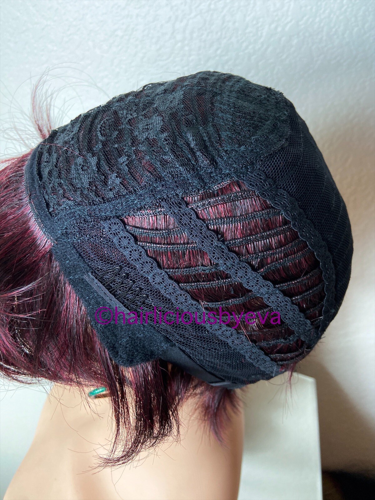 Synthetic Wig Short Pixie Wig Buzz Cut Red Wine Burgundy 99j