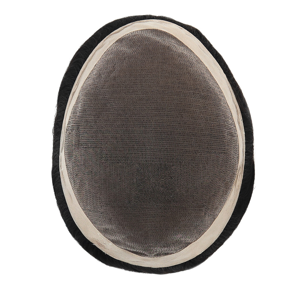 Mens Toupee Human Hair Durable Fine Mono Hair pieces For Gent Men Unit Hairpiece