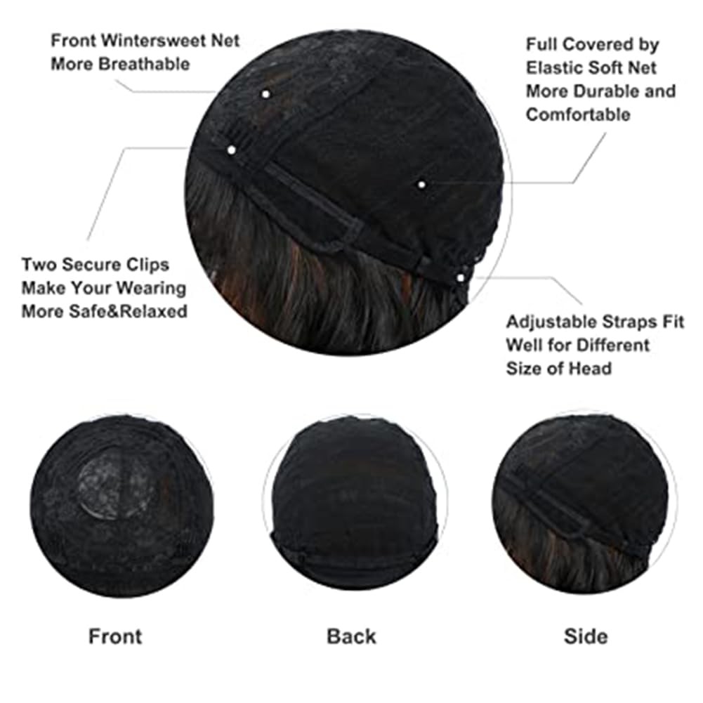 Short Curly Wigs for Black Women Synthetic Hair Heat Resistant Fluffy Natura …