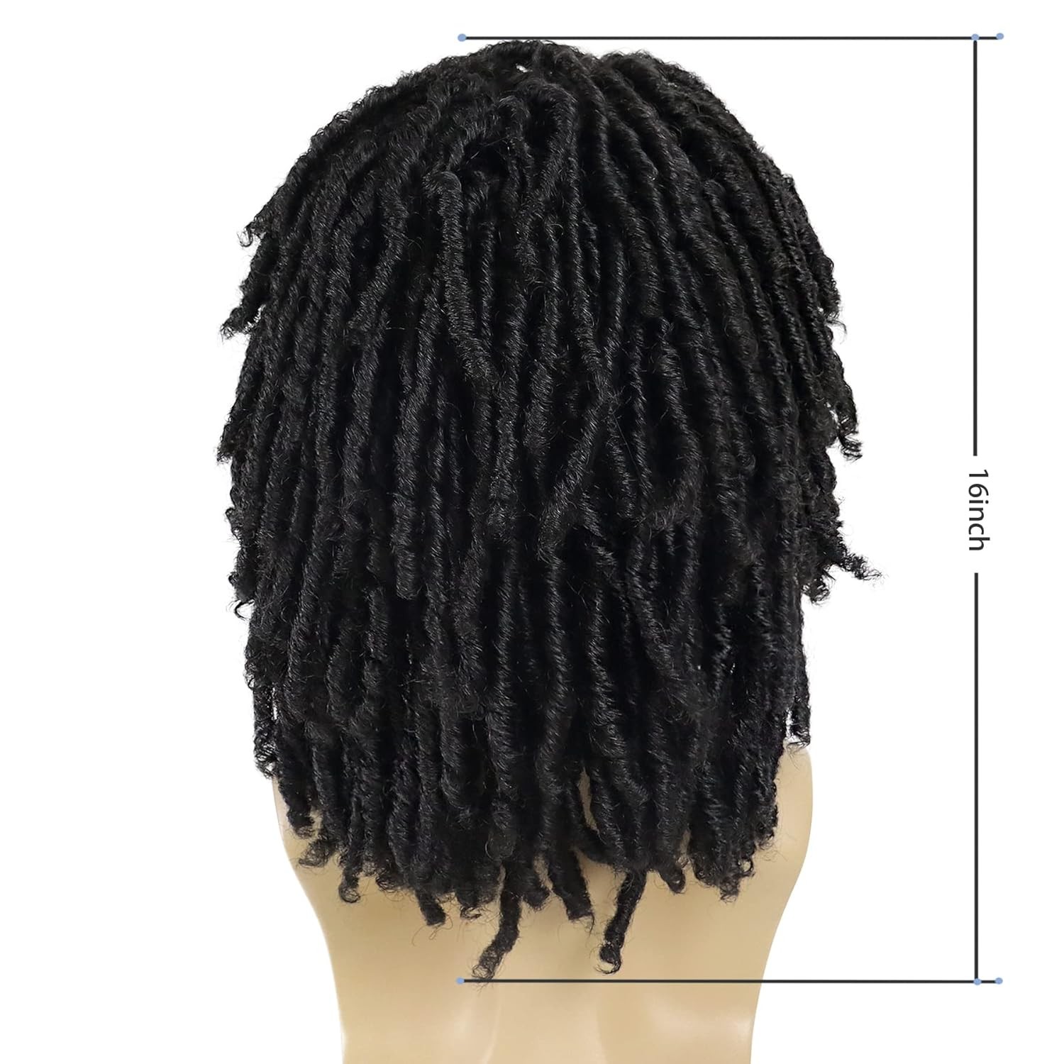 GNIMEGIL Short Braided Wigs for Man Afro Bob Black Crochet Twist Hair Dreadlocks