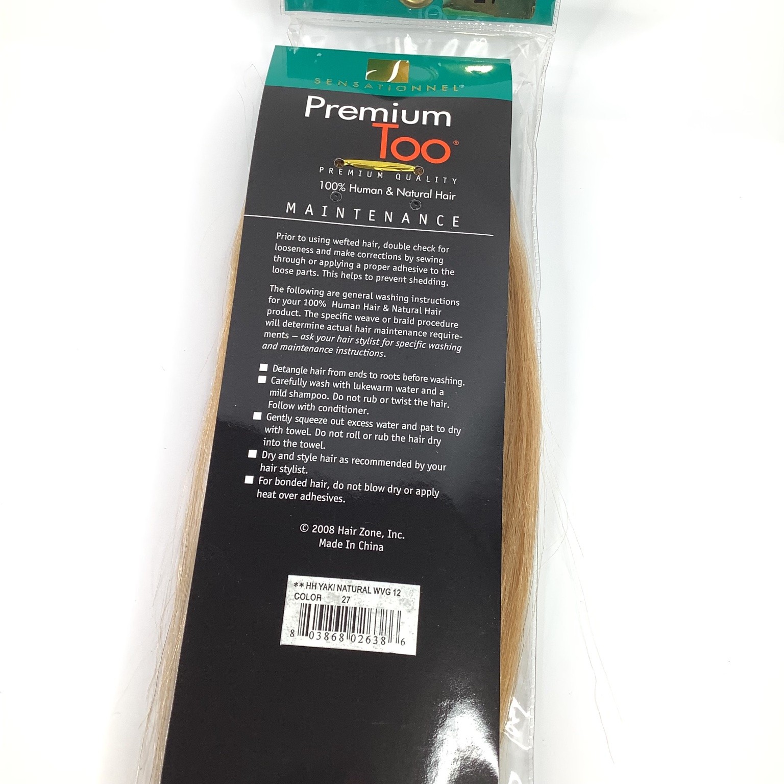 Sensationnel Premium Too Yaki Natural Hair Extensions Weaving Color 27 Human