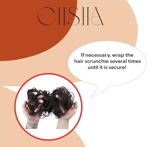 Synthetic Fiber Hairpiece Scrunchie Scrunchy Updo Slightly Wavy black #1 G1B