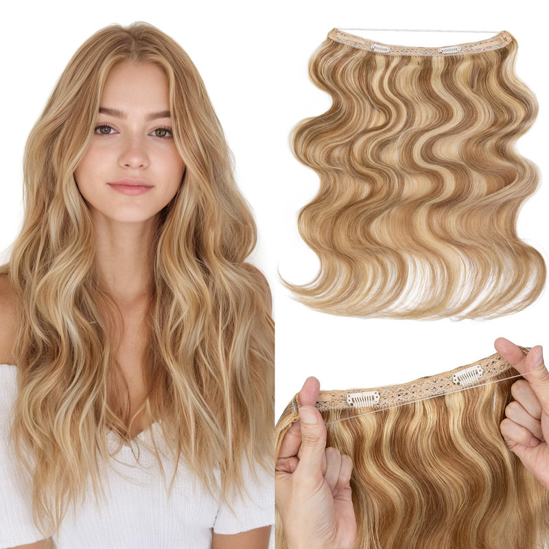 Halo Hair Extensions Real Human Hair My-Lady Adjustable Halo Extensions Real