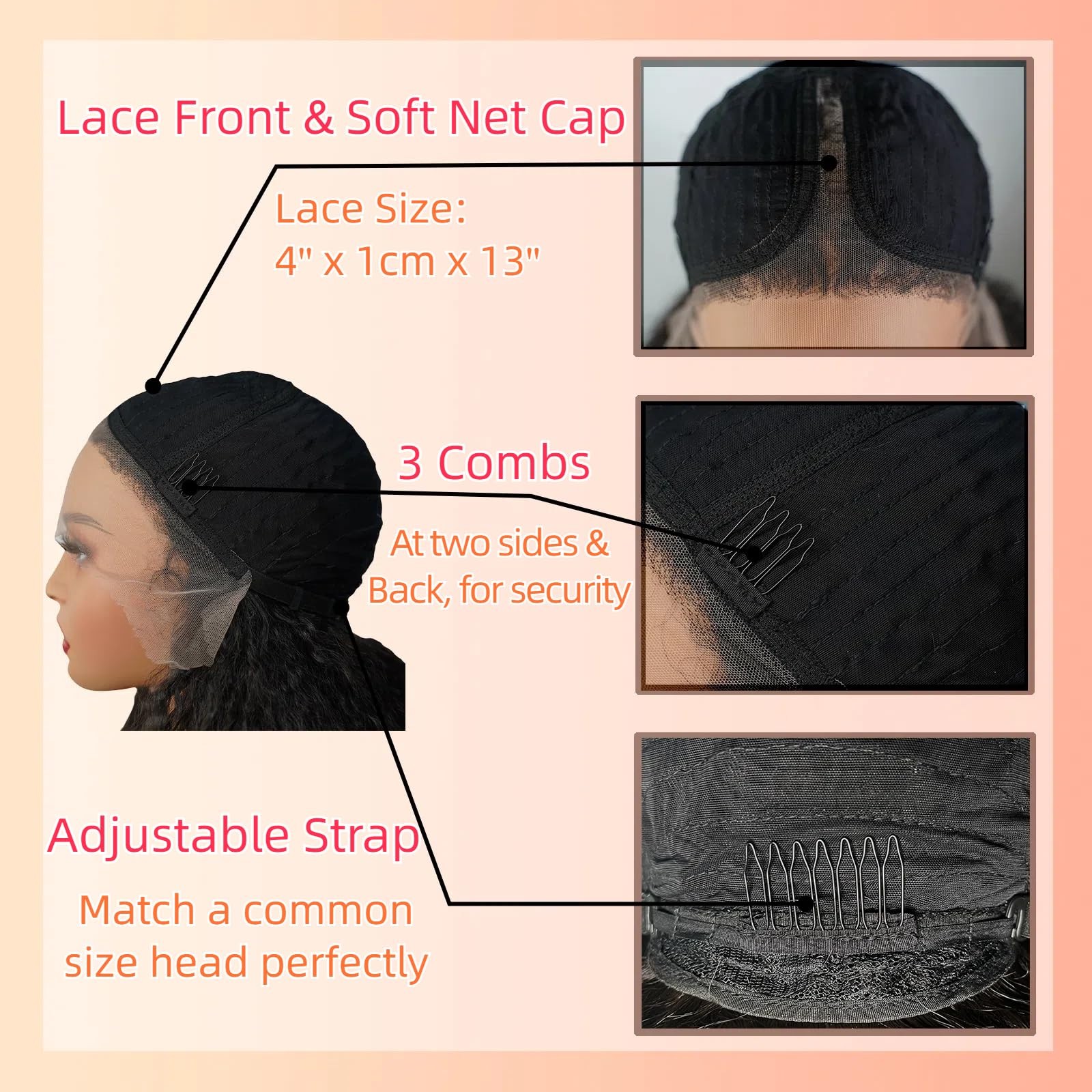 Afro Curly Lace Front Wig for Black Women 20 Inch Dark Brown Natural Syntheti…