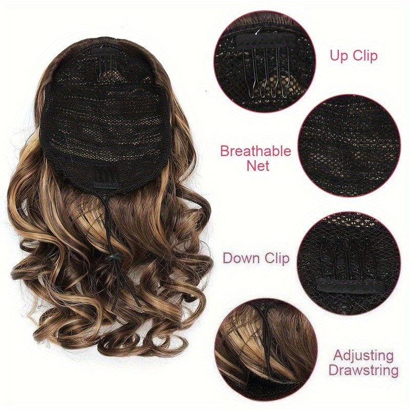 Curly Wave Clip-In Ponytail Hair Extensions for Women – High-Temperature Fiber
