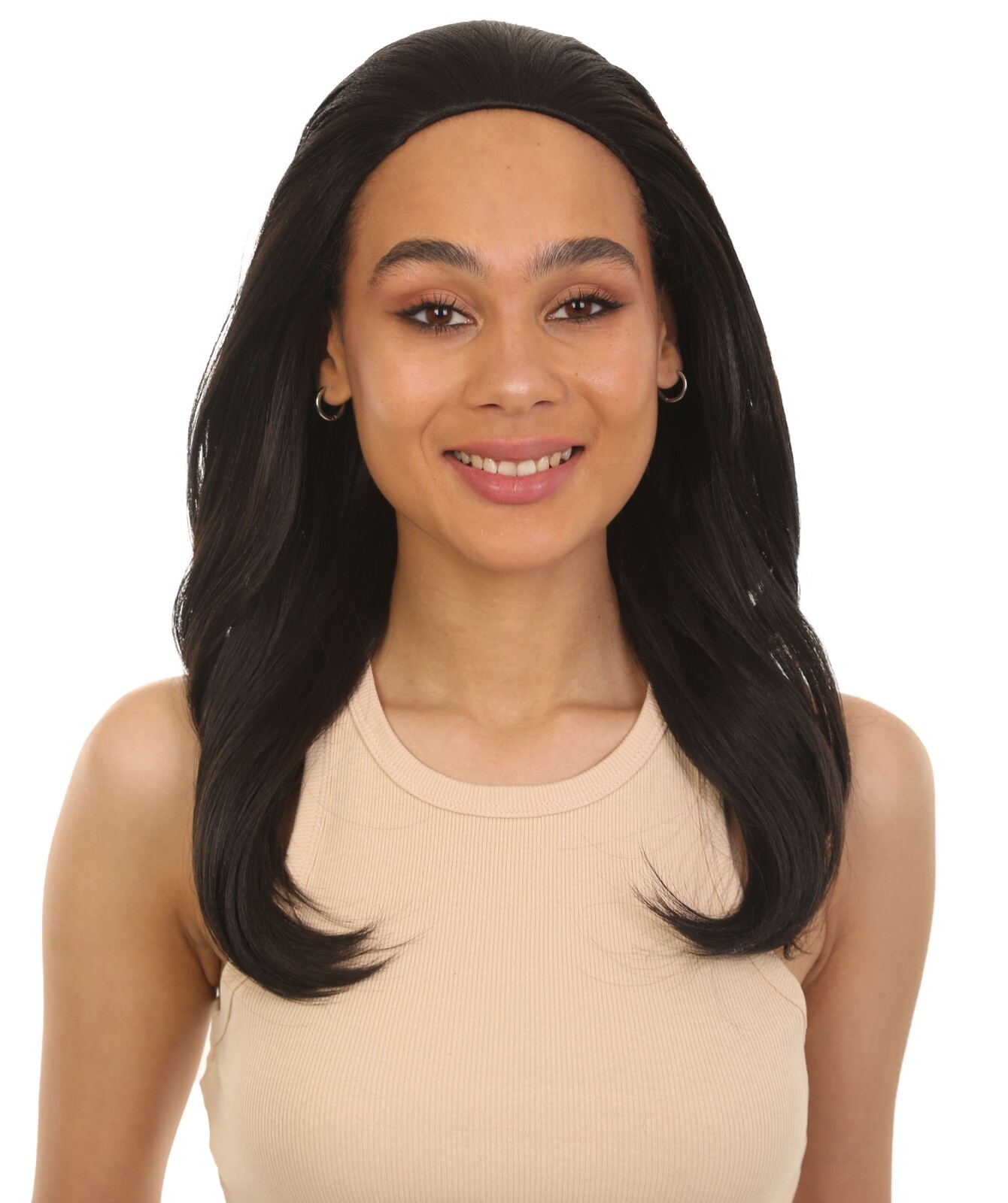 LUXLUXE Leal Curly Layer 18″ Half Wig Mix Human Hair and Synthetic Fiber BH-0008