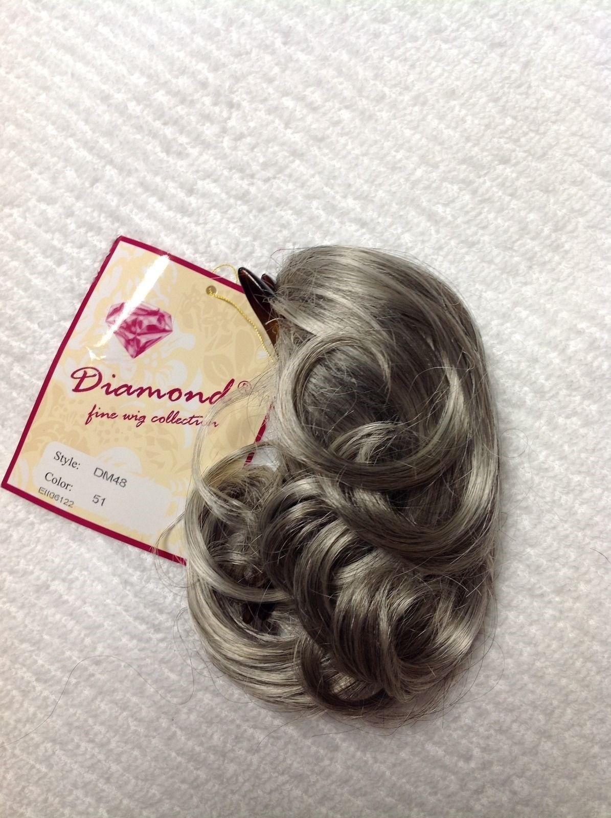 DIAMOND DM48 short curly hairpiece BLACK BROWN BLONDE RED GREY Clothespin Attach