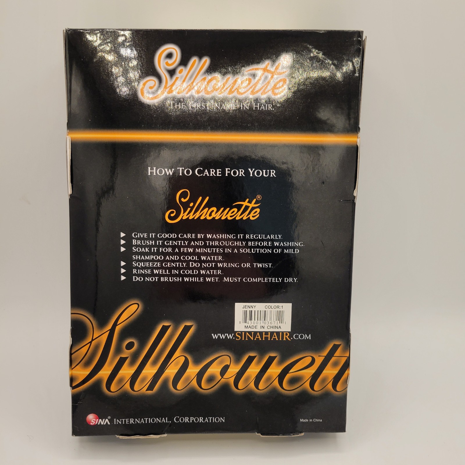 Silhouette 100% Human Hair “Jenny” Color #1 Weaving Extension Open Box