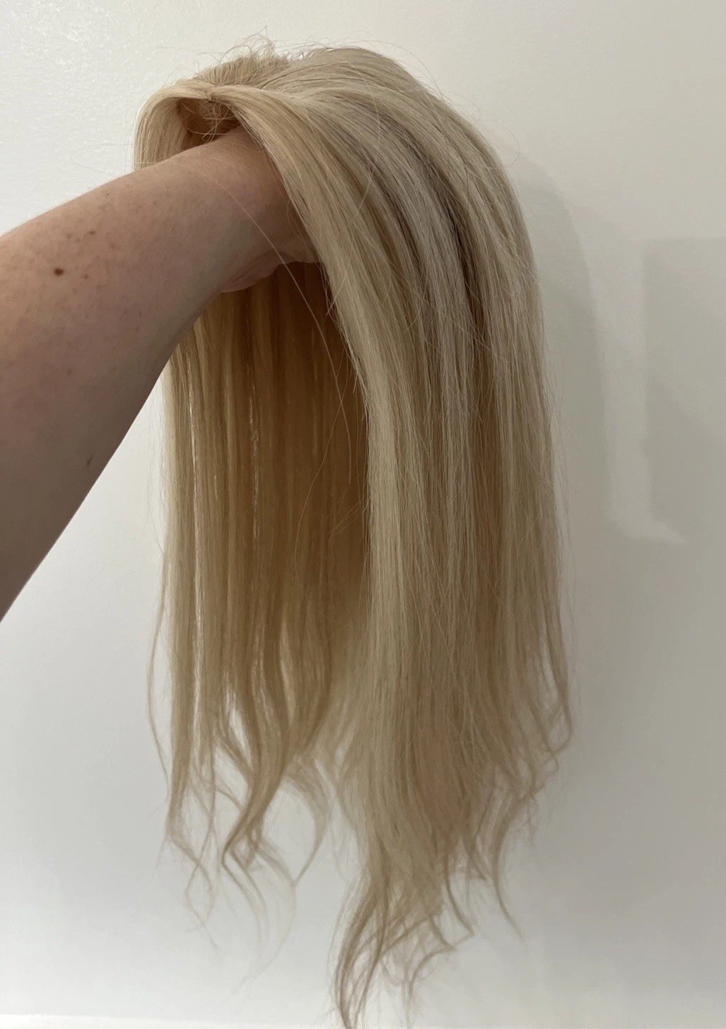 HaloCouture Topper Color 116 Cool Ash Blonde With Highlights 16” Long