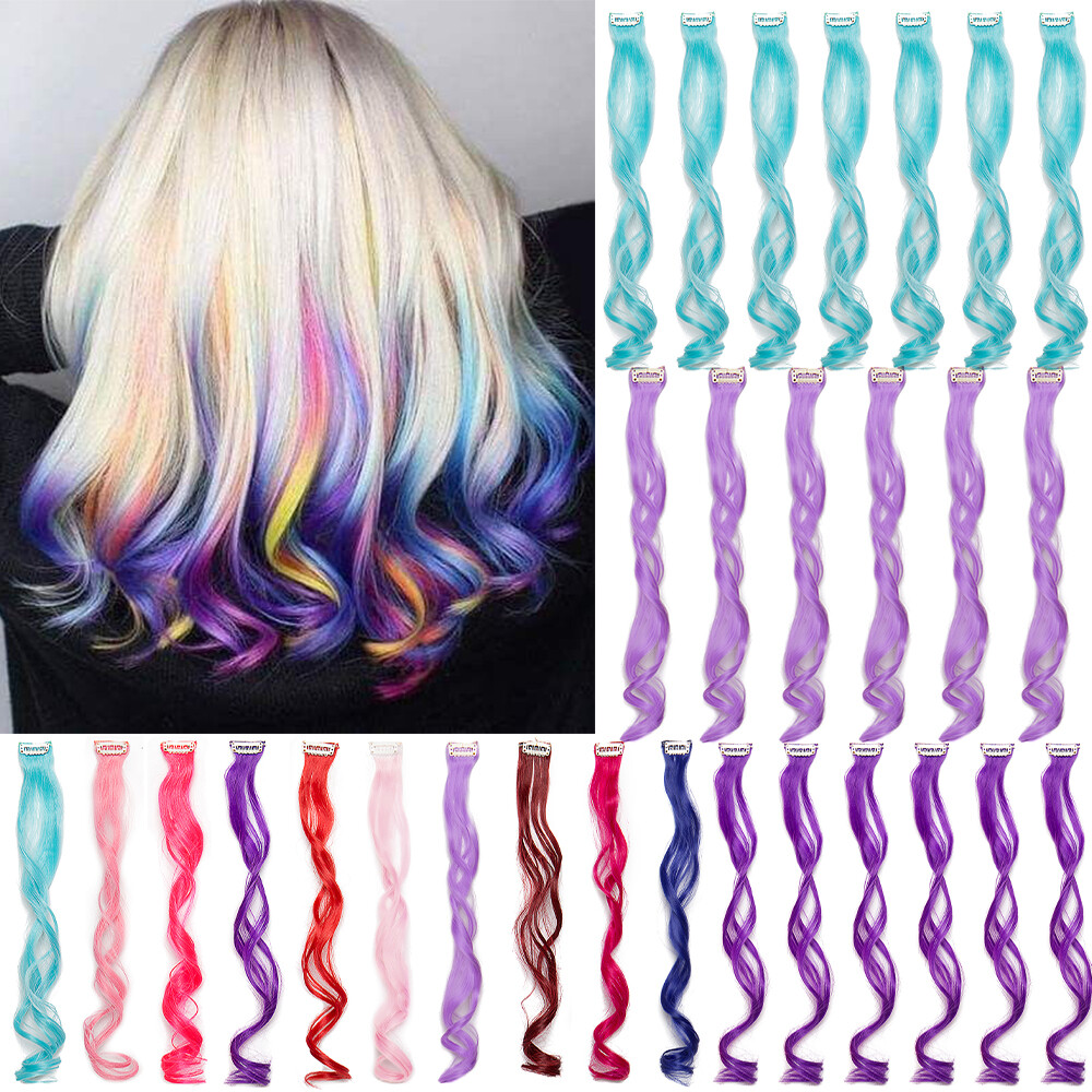Good Hair Extensions Straight Synthetic Colored Chips In Cosplay Party Gift Hair