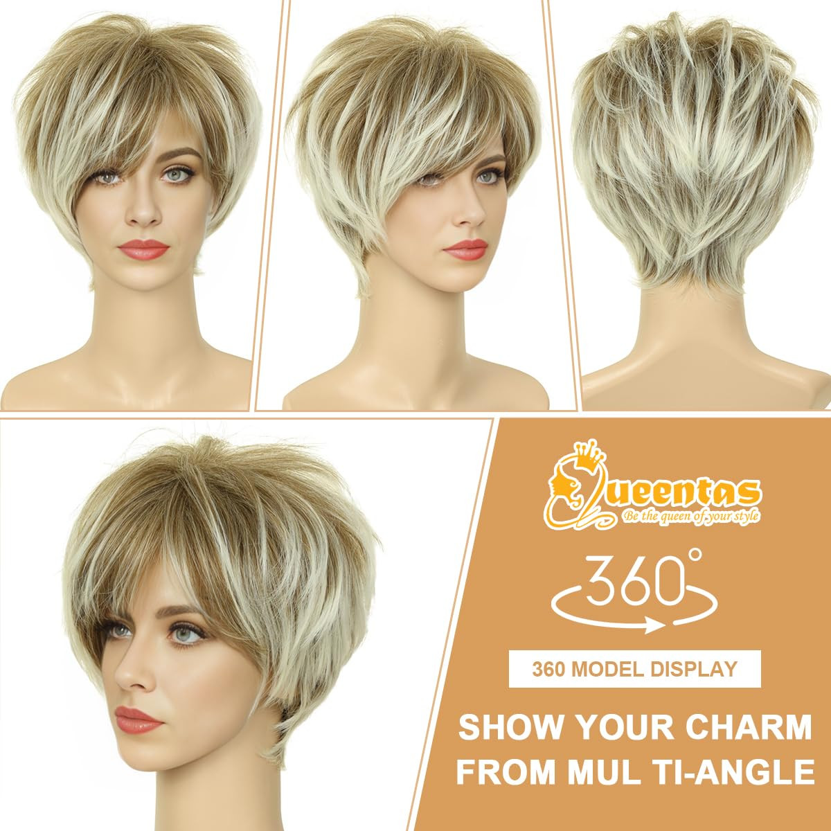 Short Wigs for White Women Pixie Layered Short Pixie Cut Wig Synthetic Hair Wigs