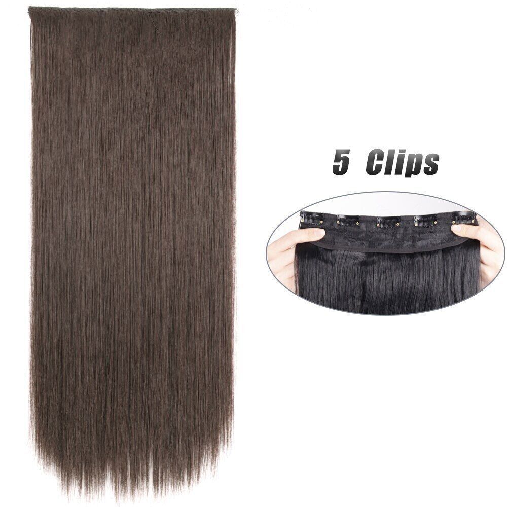Synthetic 5Clip In Hair Extensions Long Straight Hairstyle 80CM Natural FakeHair