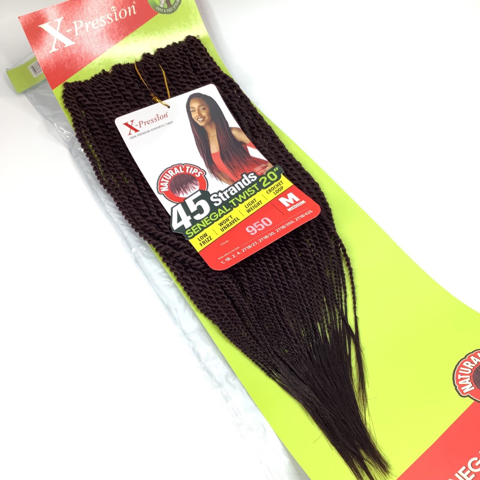 X-Pression Senegal Twist 20″ Hair Extensions 45 Strands Color 950 Crochet Loop