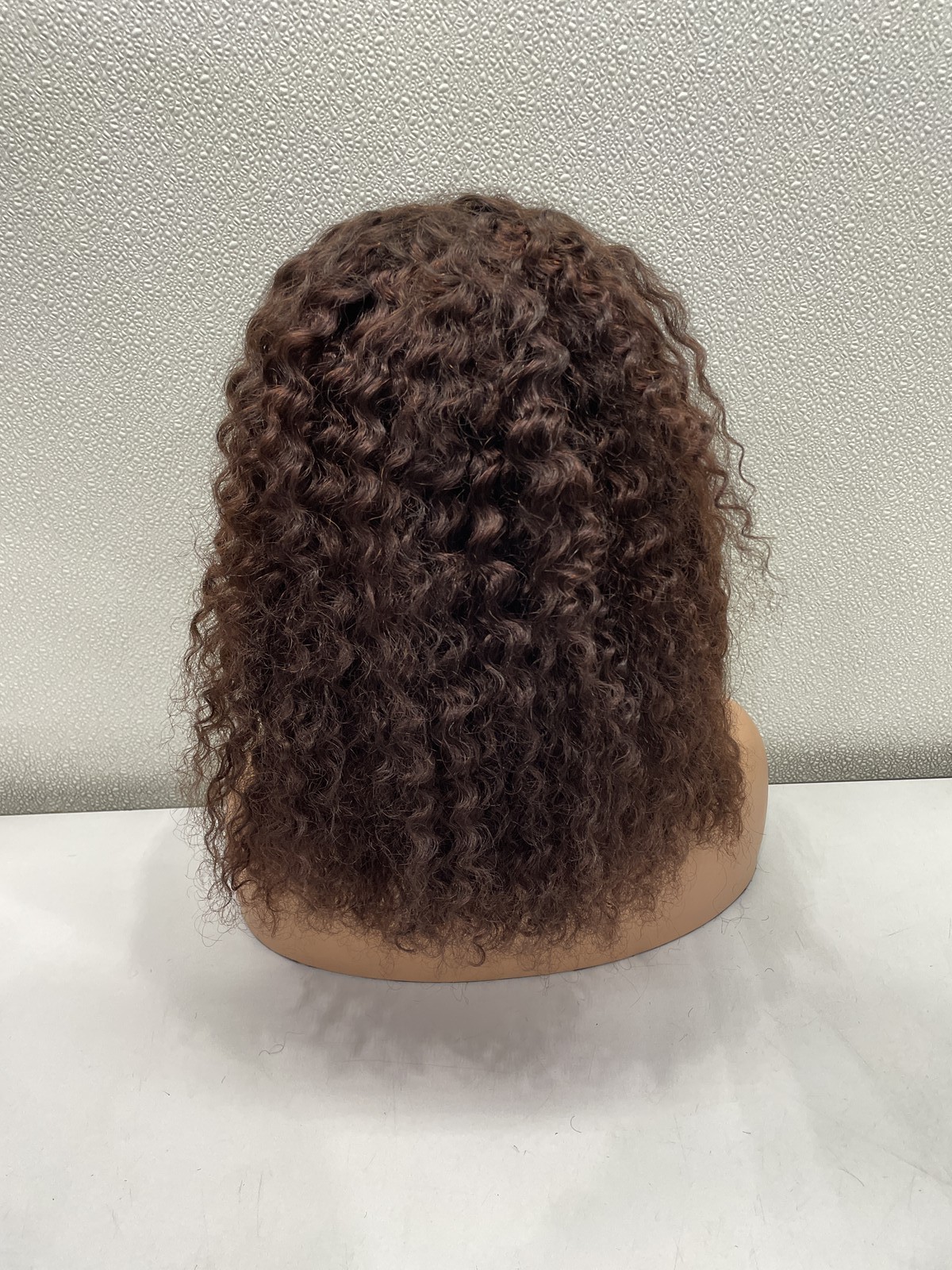 Dark Brown Water Wave Human Hair Blend 13×4 Lace Front Wig, 16″