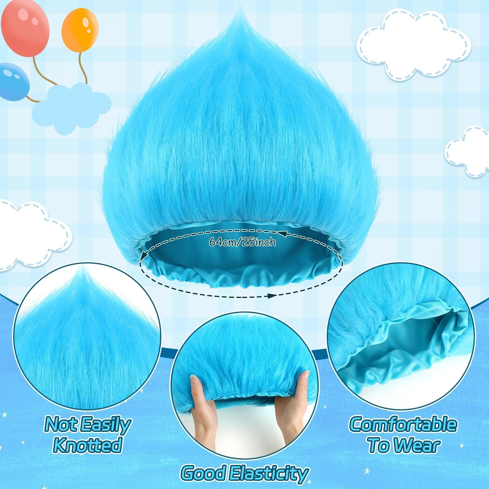 Crazy Wig Hair, Funny Wig Hair Costume Accessory Hairband for Parties Hair Ha…