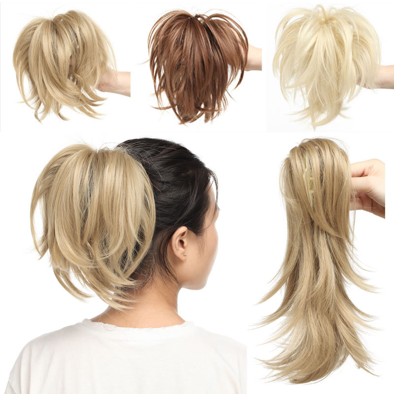 Thicker Curly Messy Bun Claw Clip Ponytail Hair Extensions Chignon Soft as Human