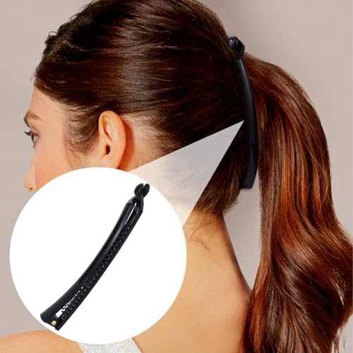 Vintage 90s Banana Hair Clips for Women – 3pcs – White & Black & Brown