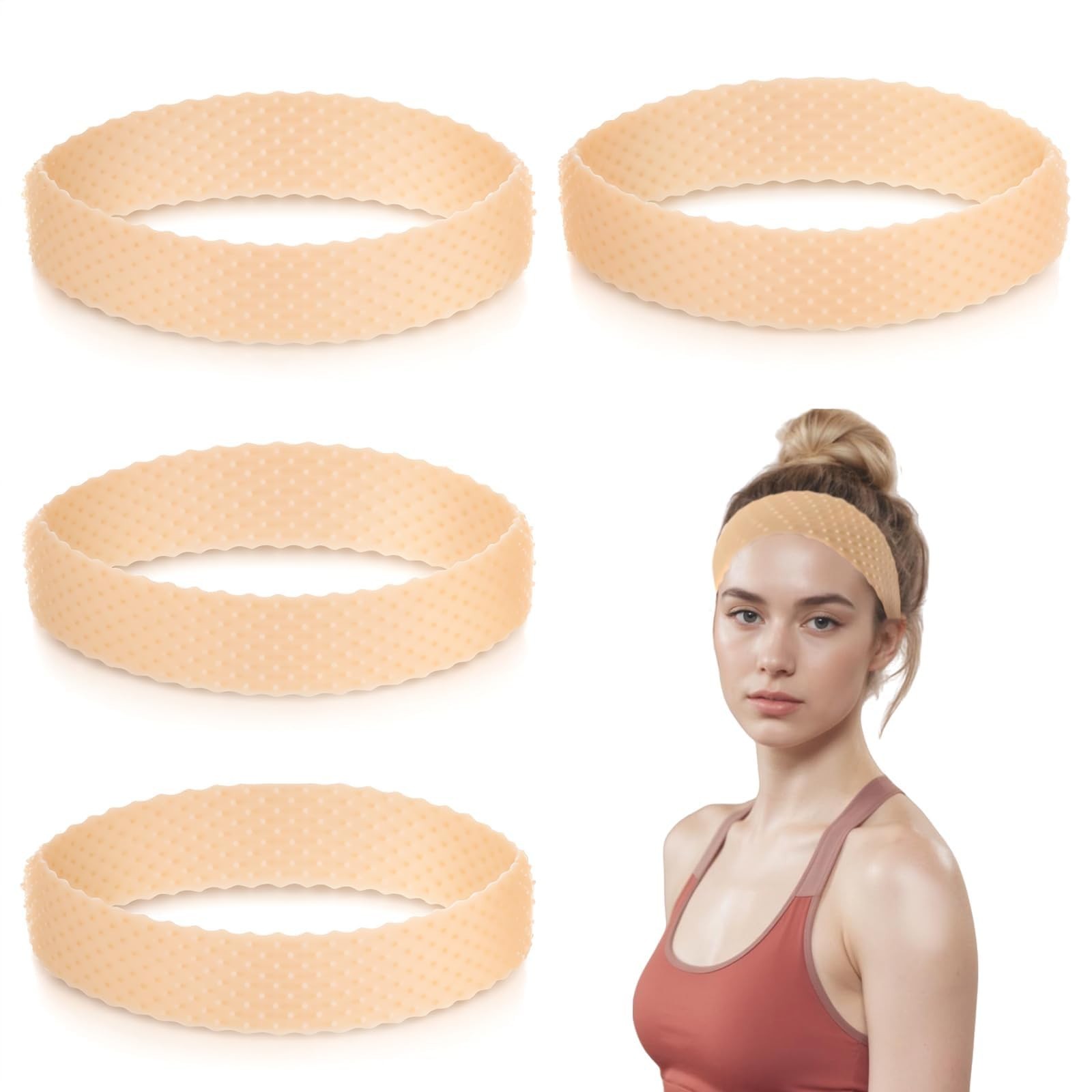 4Pcs Silicone Wig Grip Band Adjustable Elastic Non Slip Wig Headband Holder, New