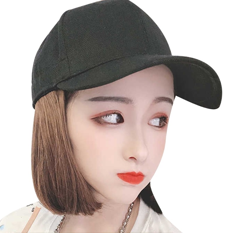 Cancers Patients Baseball Hat with Long Hair Wigs Synthetic Hat for Women Casual