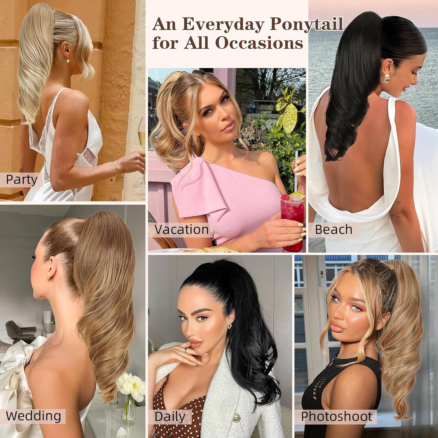 30″ Long Thick Claw Ponytail Clip In Pony Tail Hair Extension As Human Women