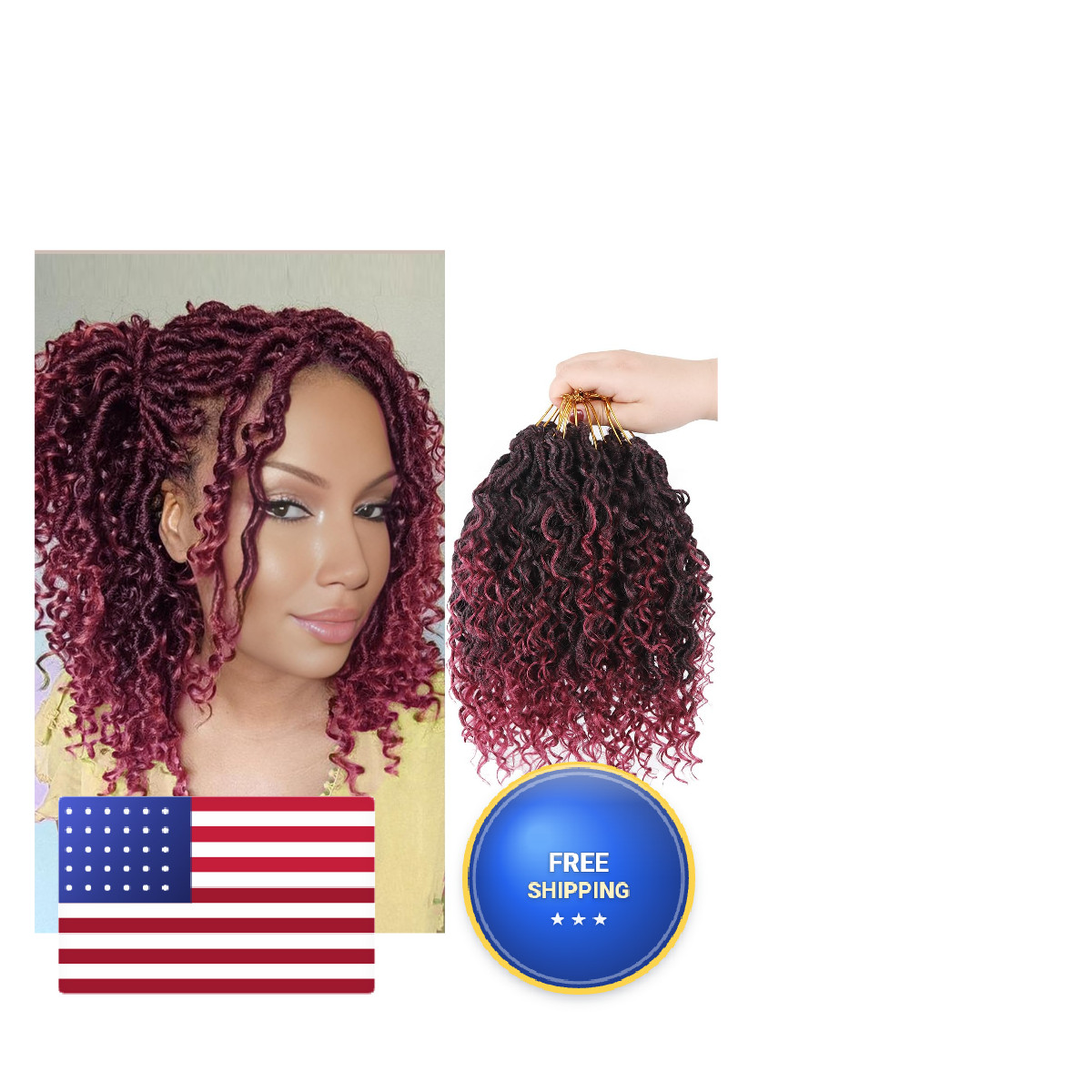 Vemet Goddess Locs Crochet Hair 8 Inch 9 Packs Faux Locs Synthetic Crochet Hair