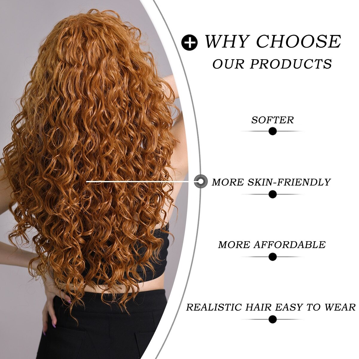 Long Curly Hair Wig with Bangs Wig Natural Synthetic Wigs Heat Resistant Hair