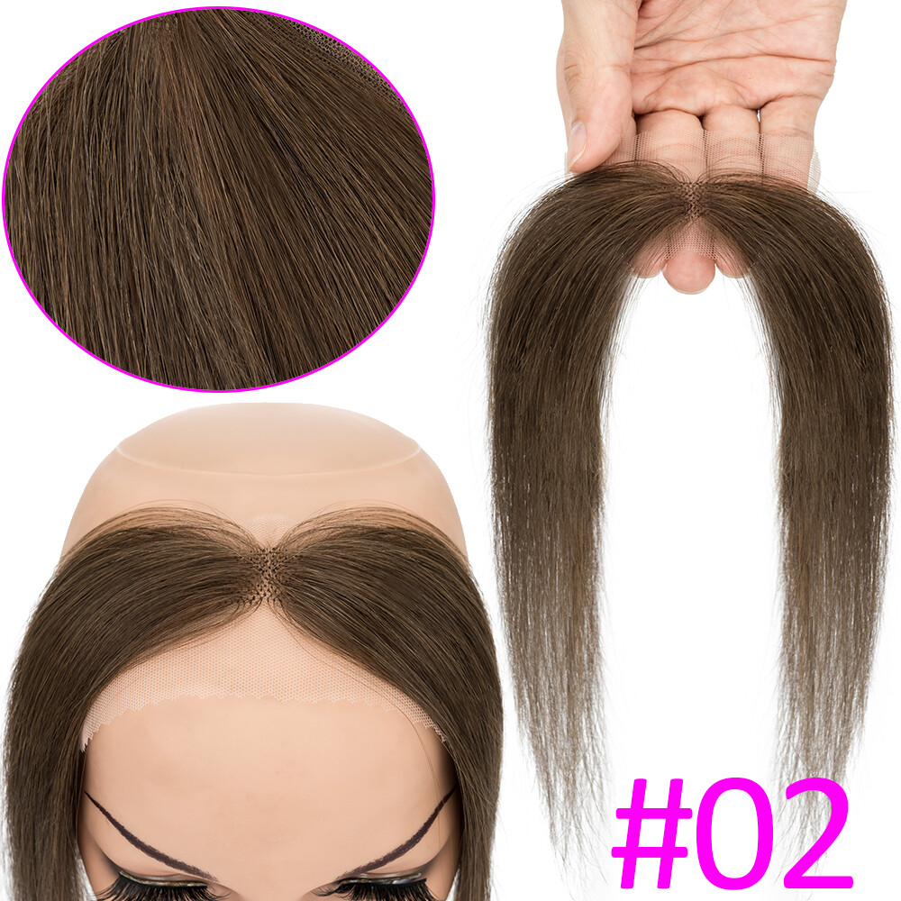 Frontal Hairpiece for Women Human Hair Extensions Thin PU Skin Lace Base Toupee