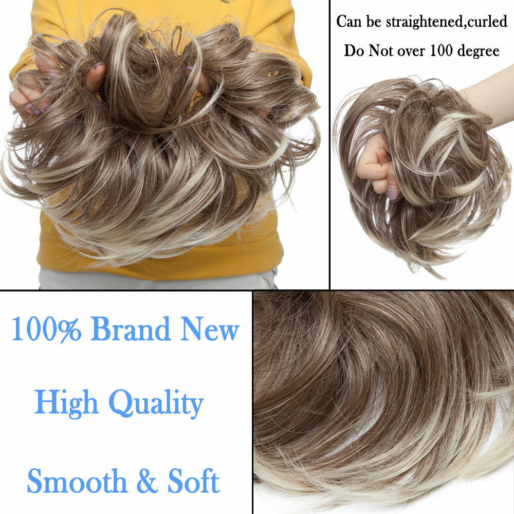 X-Large Scrunchie Messy Bun Hair Piece Tousled Updo Wrap on Ponytail THICK NEW H