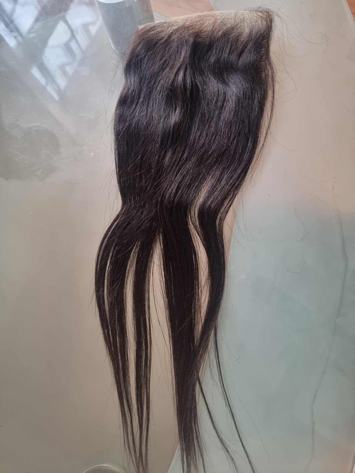 18INCHES 6X6 NATURAL 1B# HD LACE WIDER CLOSURE BRAZILIAN HUMAN HAIR STRAIGHT 90g