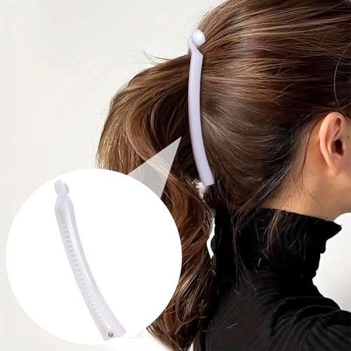 Vintage 90s Banana Hair Clips for Women – 3pcs – White & Black & Brown