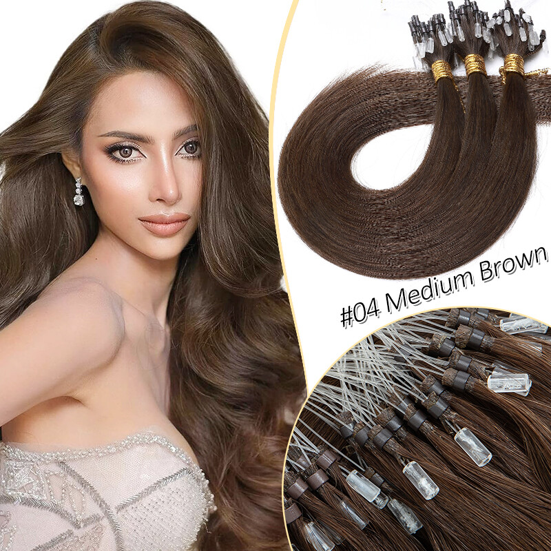 Microlink Hair Extensions Micro Loop Ring Beads 100% Remy Human Hair 1g/s 0.5g/s