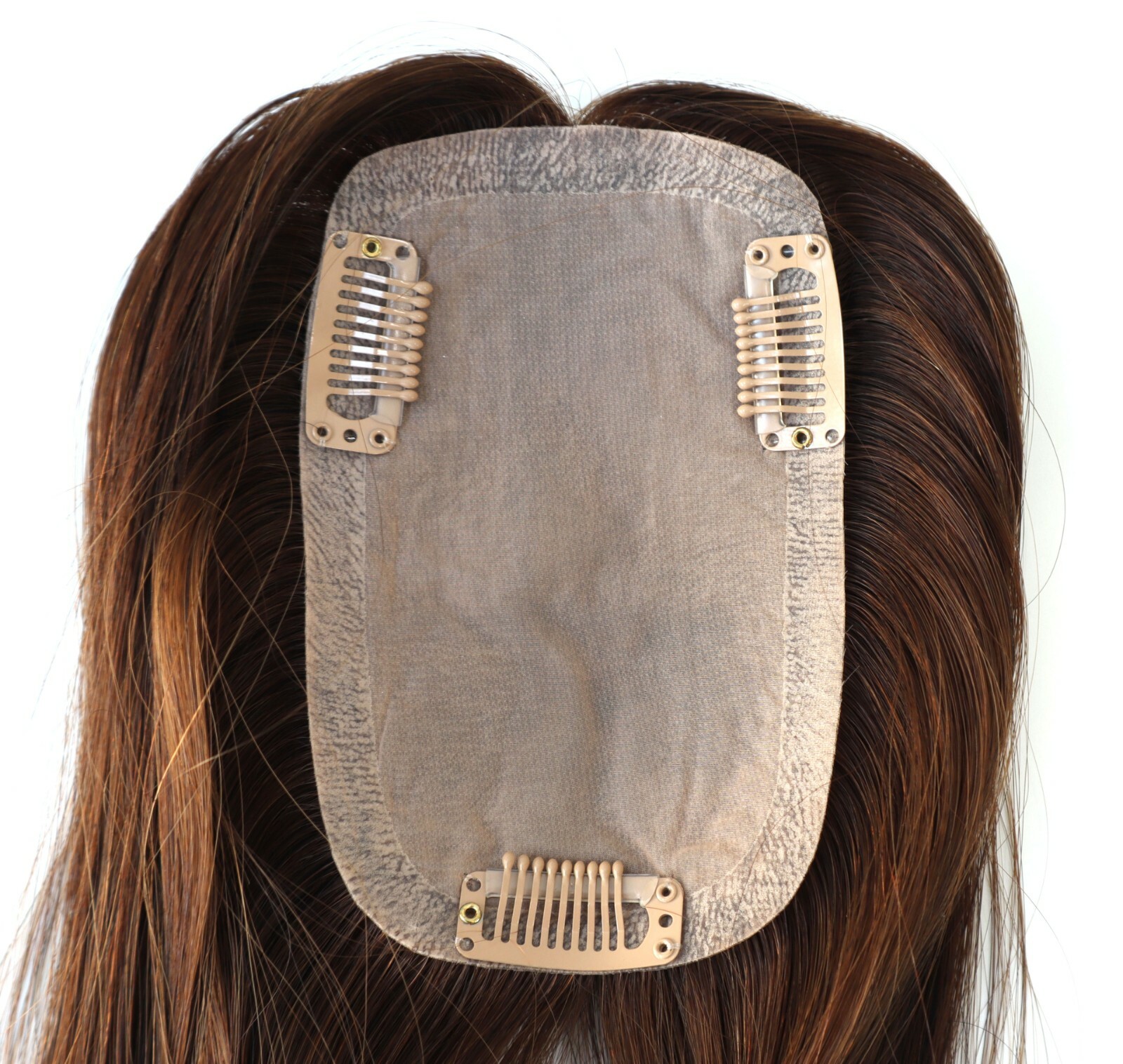 Women Topper Toupee Chinese Remy Hair Injected Silk Lace System Hairpiece 16”
