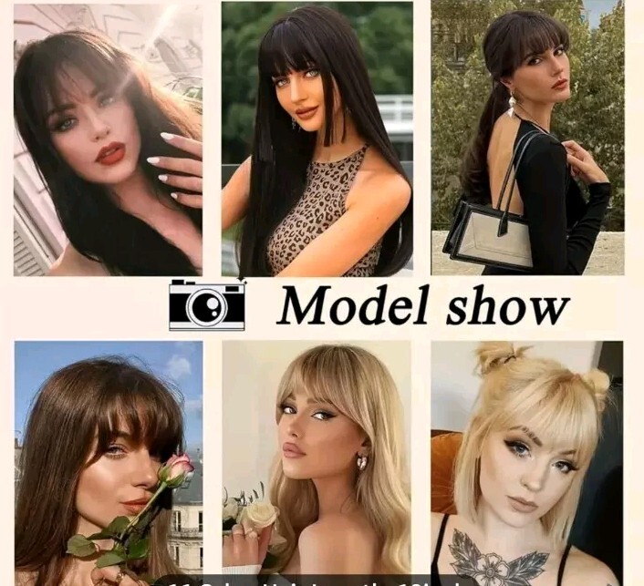 Hair Extension Bangs One Piece/2 Clips Blond/Brown Blend Synthetic 6″ – 10″