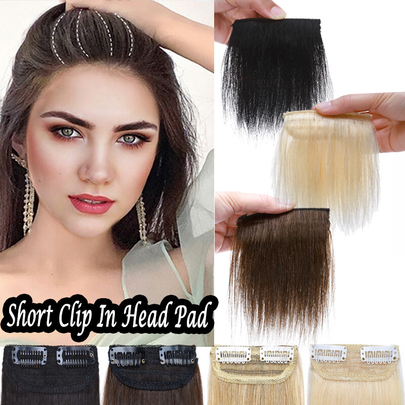 One Piece Short Clip In 100% Remy Human Hair Extensions Toupee Base Hair Pad T17