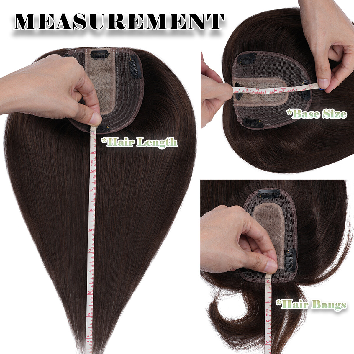Topper Toupee Clip In Remy 100% Human Hair Lace Base Wiglet Hairpiece Hand-tied