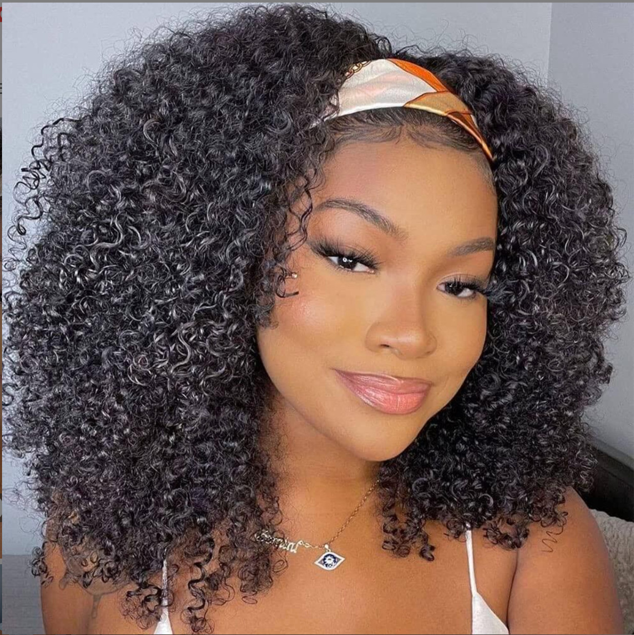 ISEE Afro Curly Headband Wig