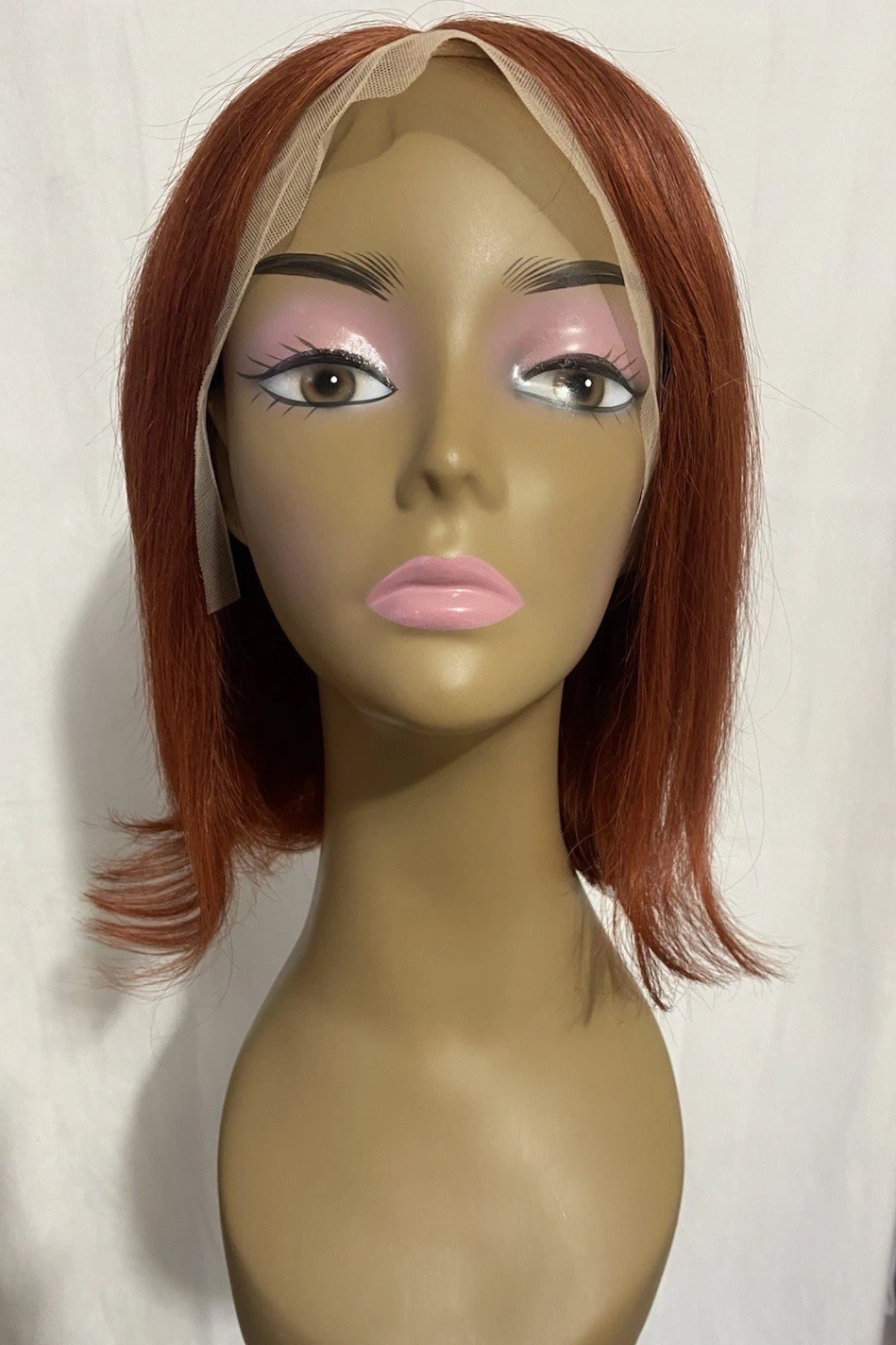 12 Inch Reddish Brown Bob Wig 13×4 Lace Front Human Hair Glueless Pre-Plucked