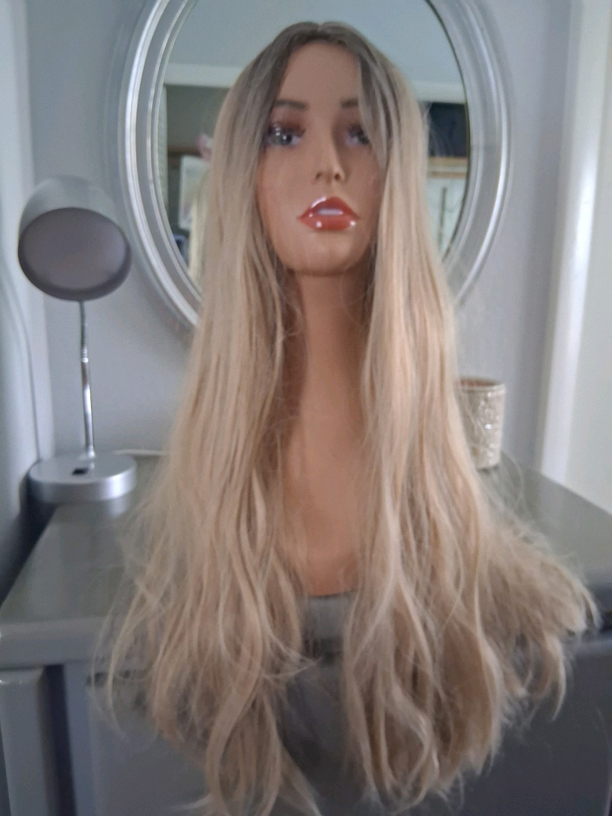 Long Straight Golden Blonde Ombre Wig 28″ Long New