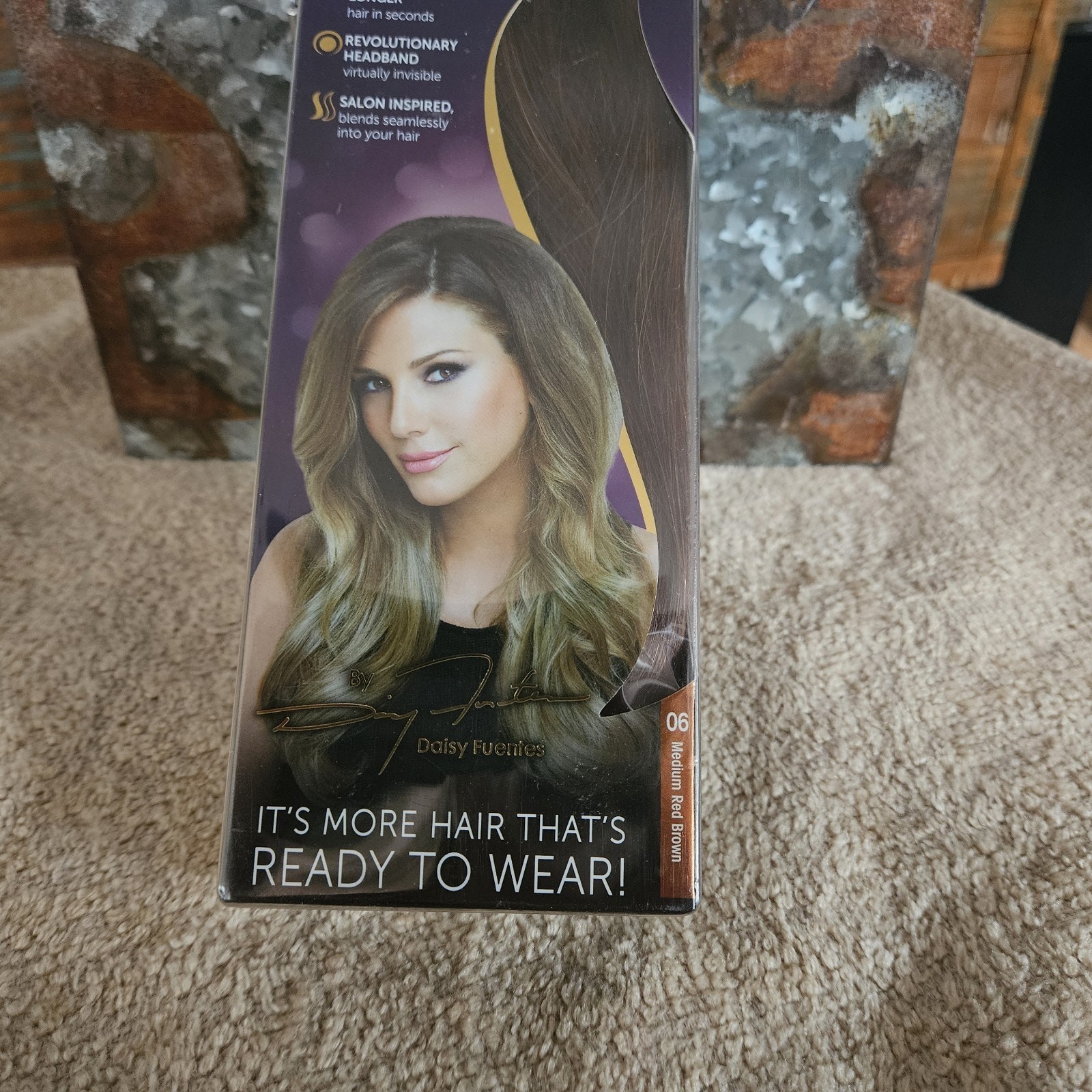 Daisy Fuentes Secret Extensions Revolutionary Headband #06 Medium Red Brown NIB!