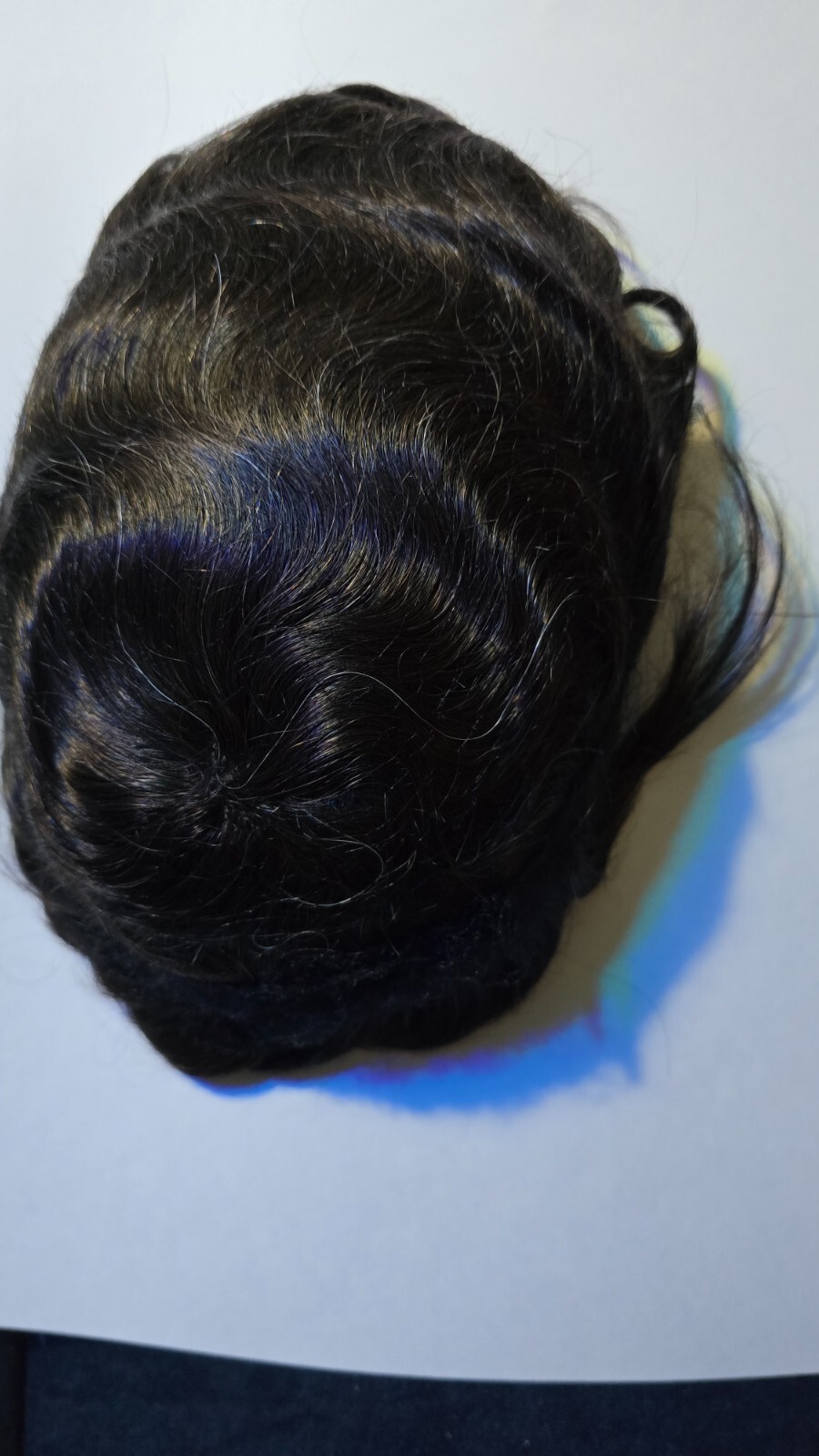 Mens Human Hairpiece Ultra Thin Skin (.03mm) Color #210 Darkest Brown 10%grey