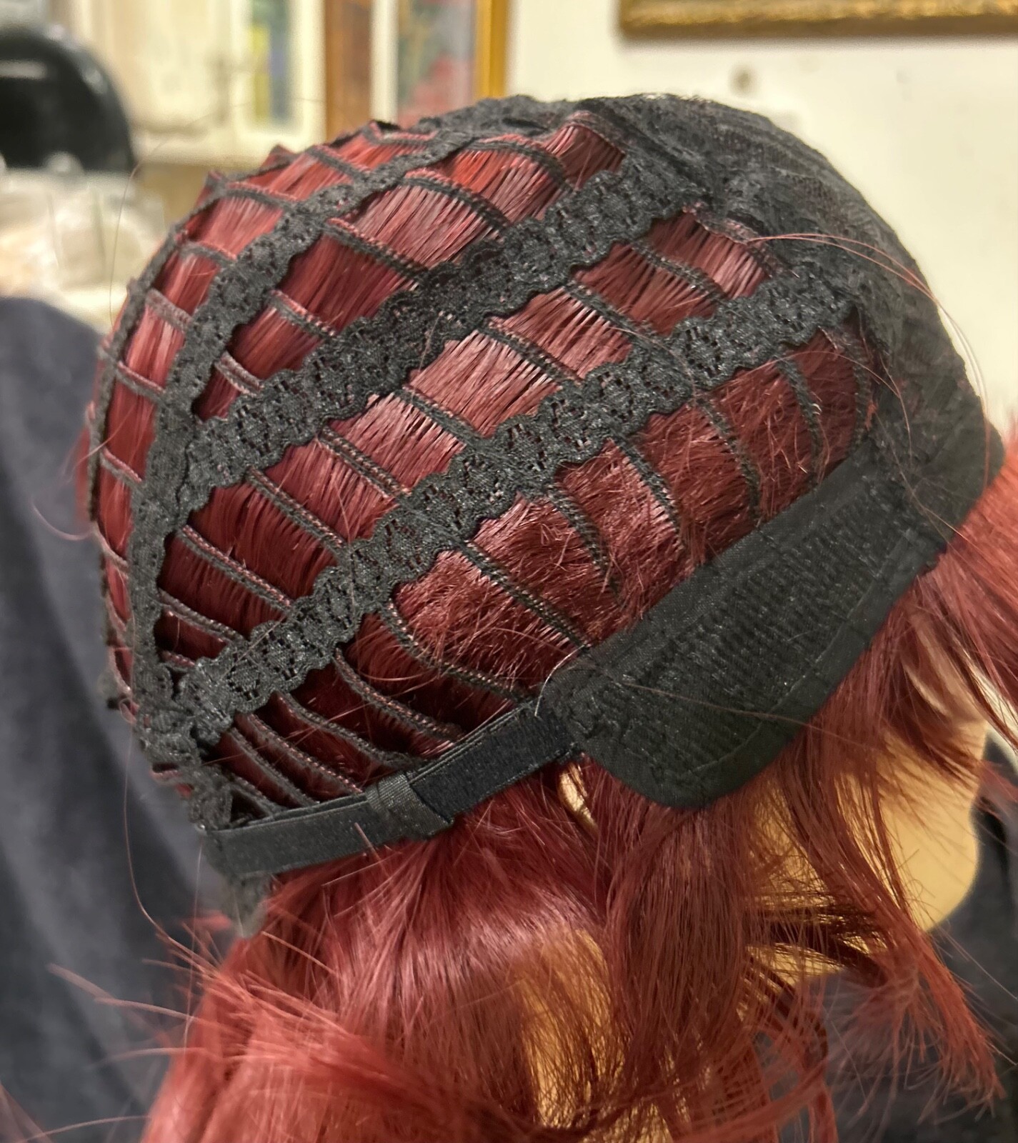 Modern SHAG dk burgundy RED Wig Synthetic Heat Friendly layered free shiping