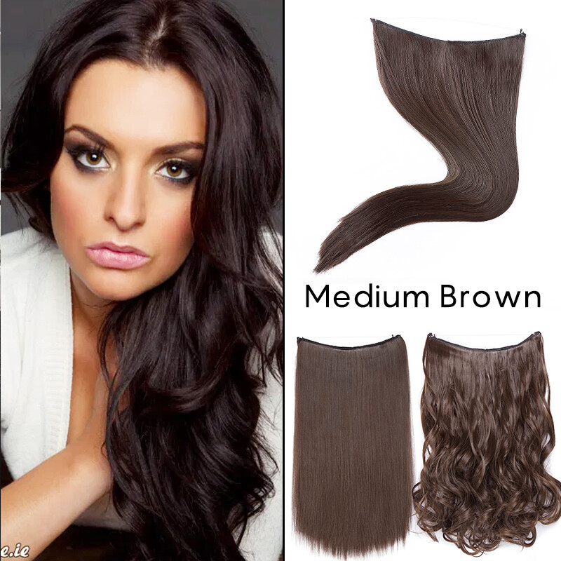 100% Thick Invisible Wire Hair Extensions Real Long Hairpieces As Human US