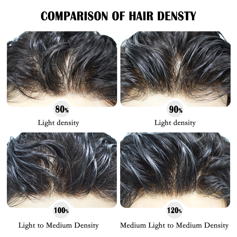Ultra Thin Skin Mens Toupee Invisible Men Hair Replacement System Poly Hairpiec