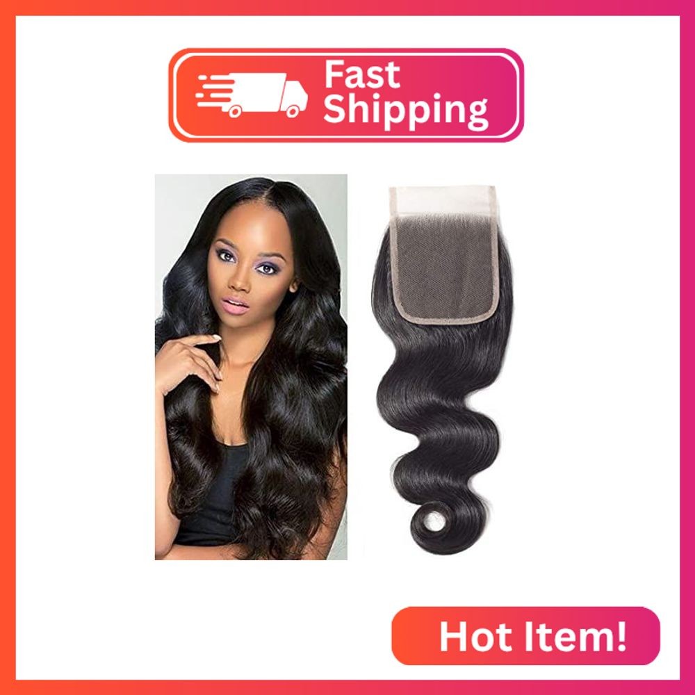 DMS Body Wave Human Hair Lace Closure 4×4 Free Part Swiss Lace Closure 12A Brazi